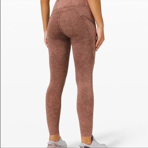 Lululemon fast and free 25” ice dyed tights (ice wash brown earth)